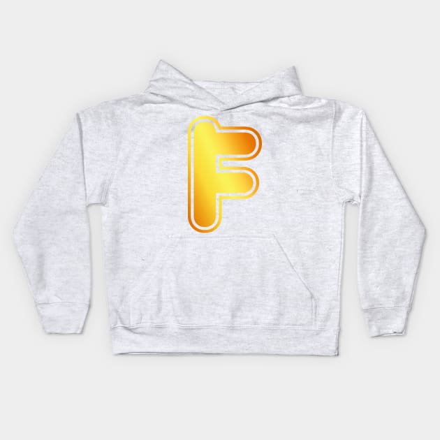 F Golden Alphabet Kids Hoodie by SiSimo